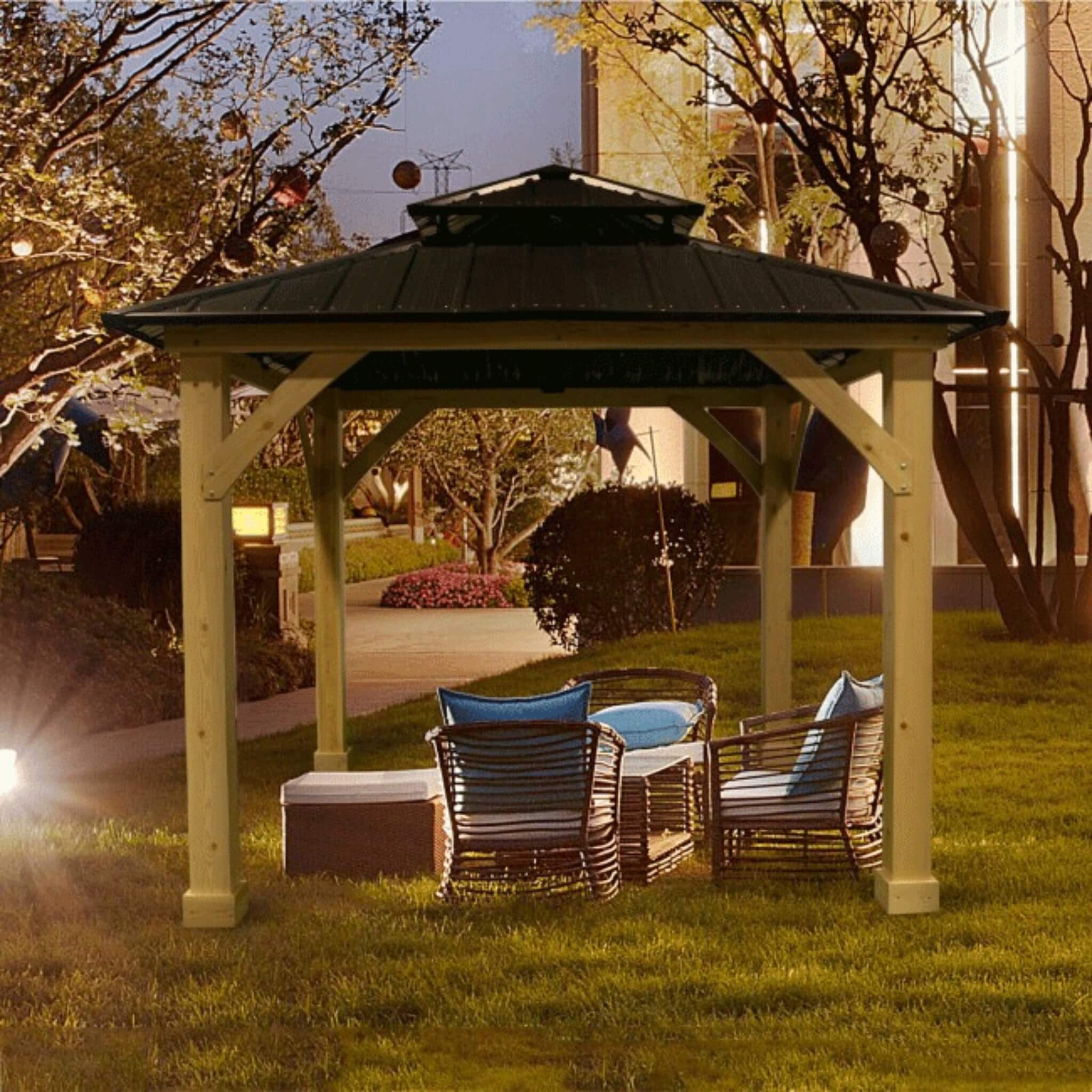 [10X10FT] Alora Premium Outdoor Patio Hardtop Gazebo With Double Steel Roof (SAK01291) – SAKSBY WHOLESALE, view 3