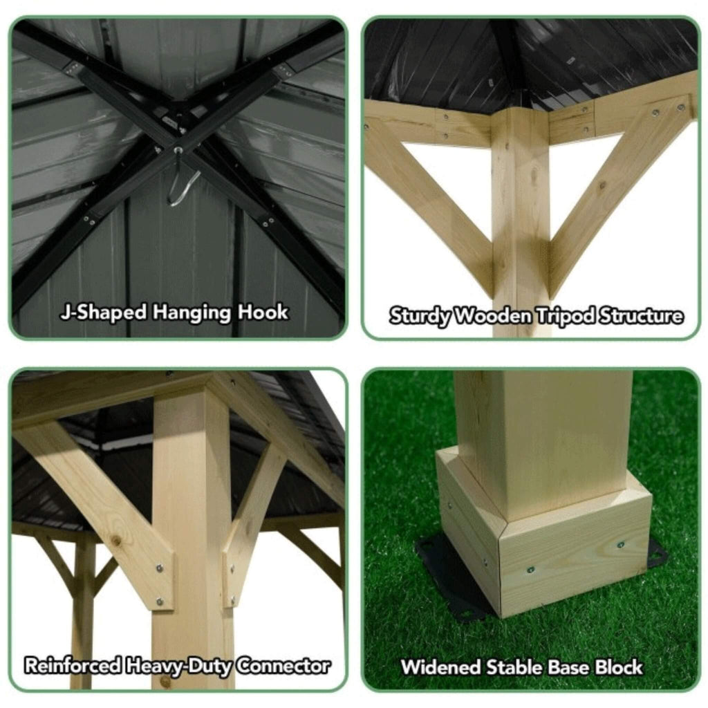 [10X10FT] Alora Premium Outdoor Patio Hardtop Gazebo With Double Steel Roof (SAK01291) – SAKSBY WHOLESALE, view 12