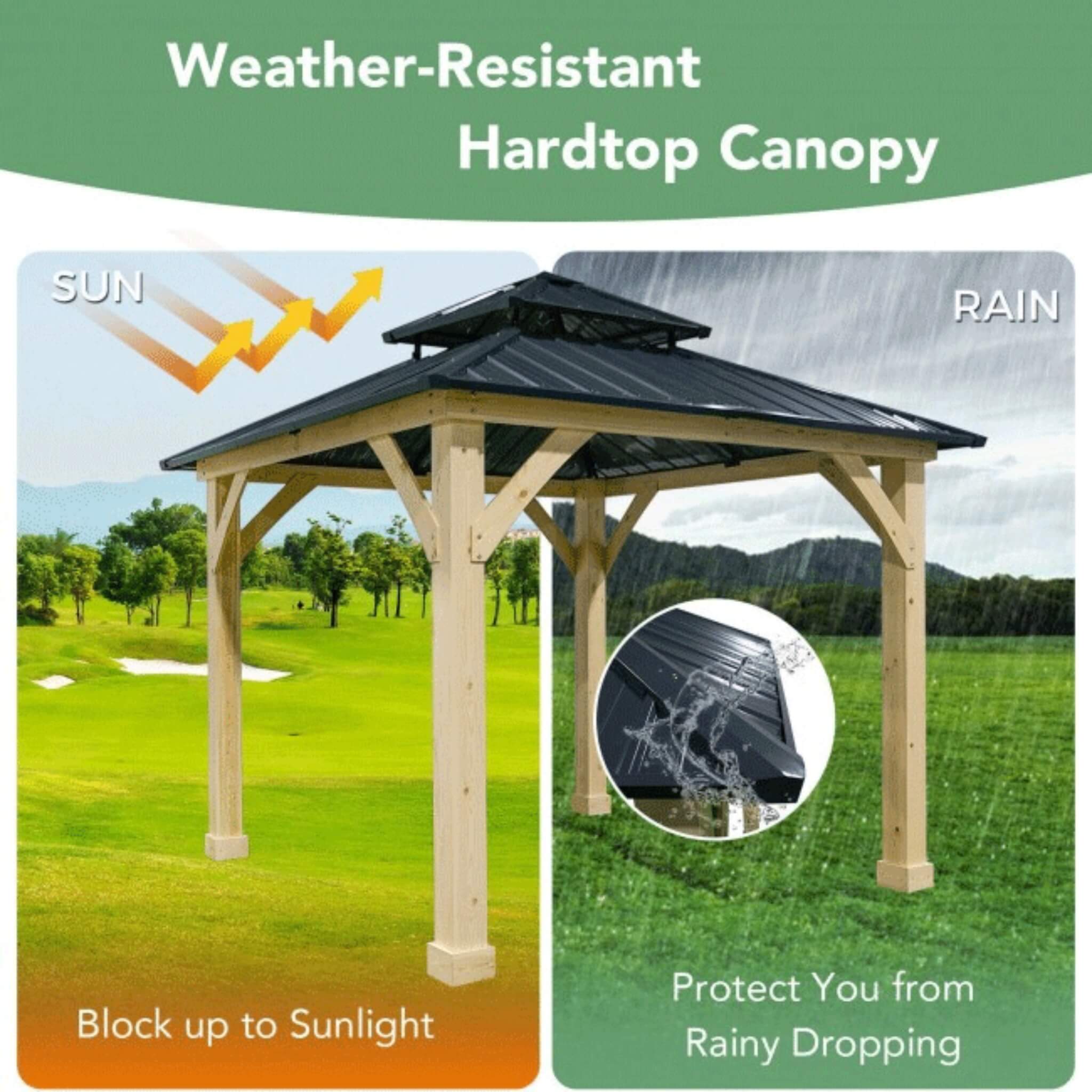 [10X10FT] Alora Premium Outdoor Patio Hardtop Gazebo With Double Steel Roof (SAK01291) – SAKSBY WHOLESALE, view 10