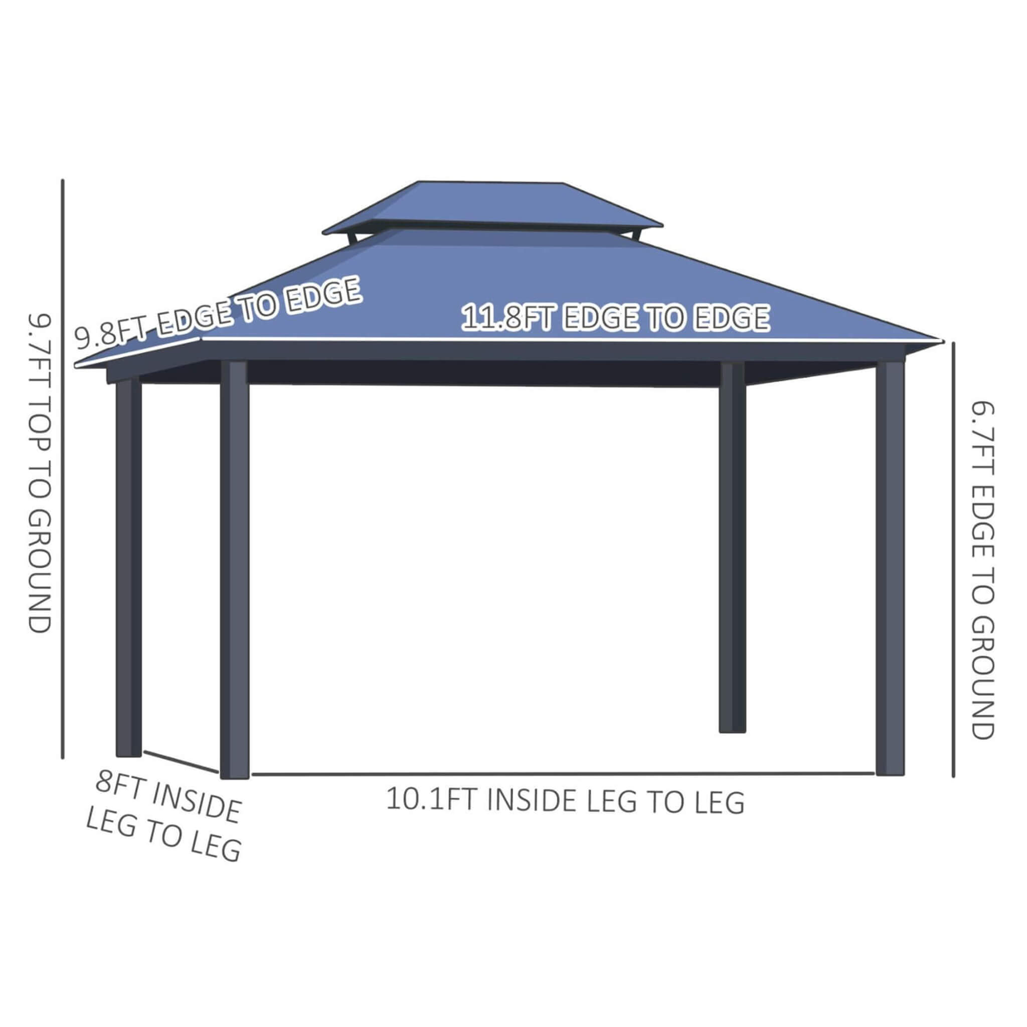 [10X12FT] Alora Hardtop Gazebo Canopy With Polycarbonate Double Roof, Netting, And Curtains (SAK15672) – SAKSBY WHOLESALE, vi