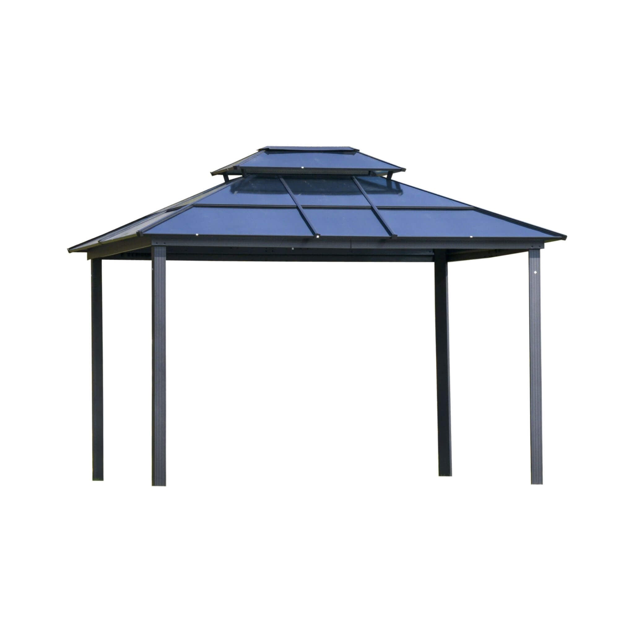[10X12FT] Alora Hardtop Gazebo Canopy With Polycarbonate Double Roof, Netting, And Curtains (SAK15672) – SAKSBY WHOLESALE