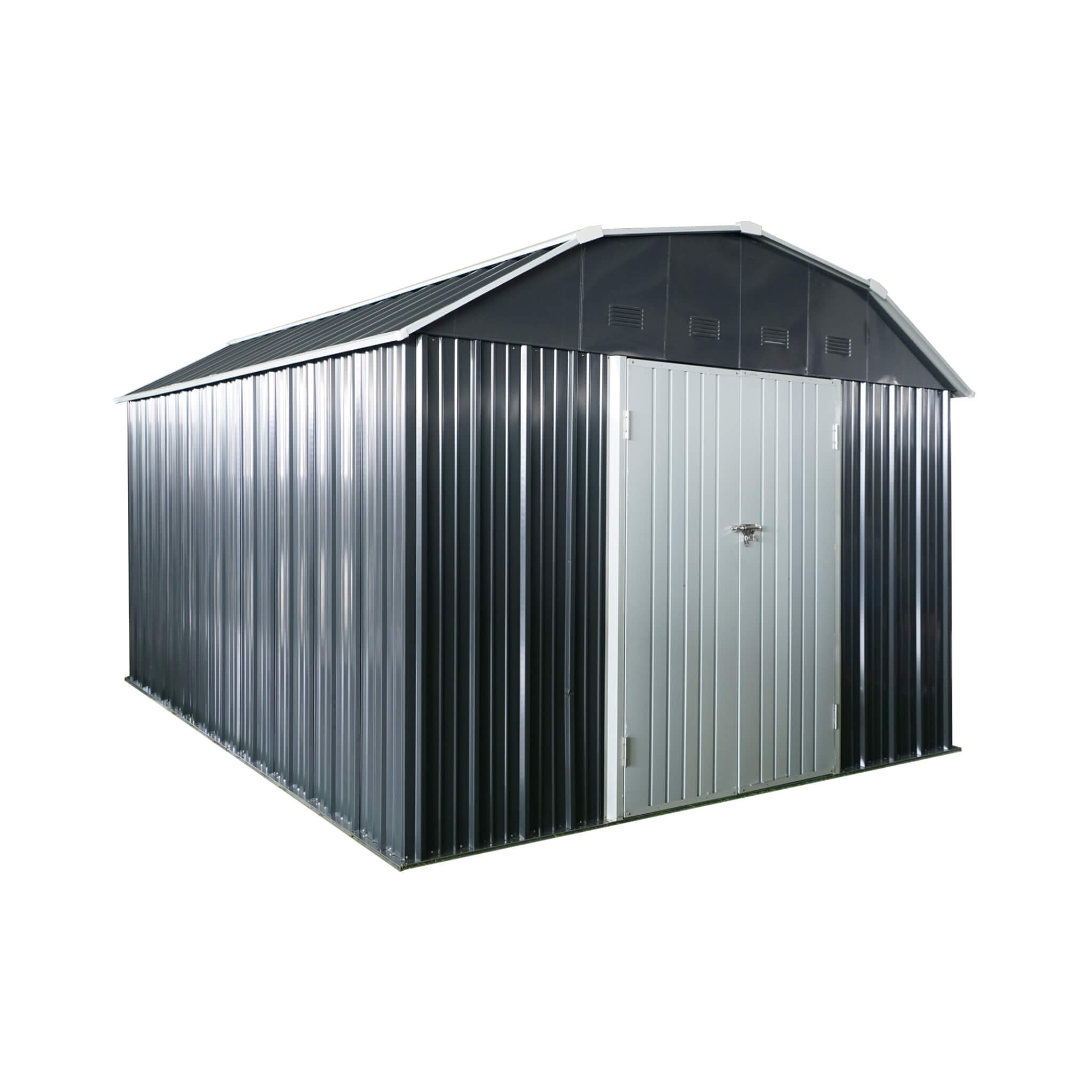 [10X12FT] Alora Heavy-Duty Outdoor Metal Garden Backyard Shed With Arch Roof And Lockable Doors (SAK57431) – SAKSBY WHOLESALE