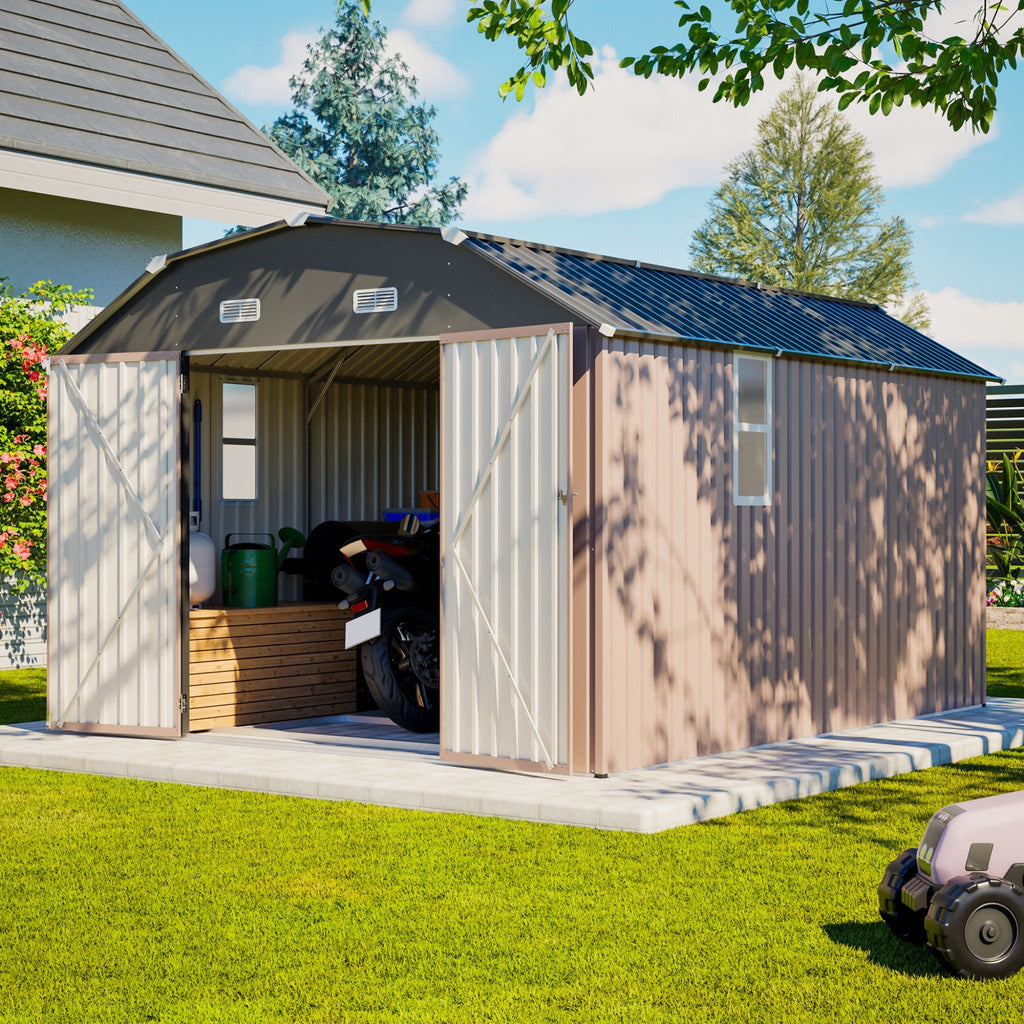 [10X12FT] Alora Heavy-Duty Outdoor Metal Storage Shed With Floor (SAK91820) – SAKSBY WHOLESALE, view 15
