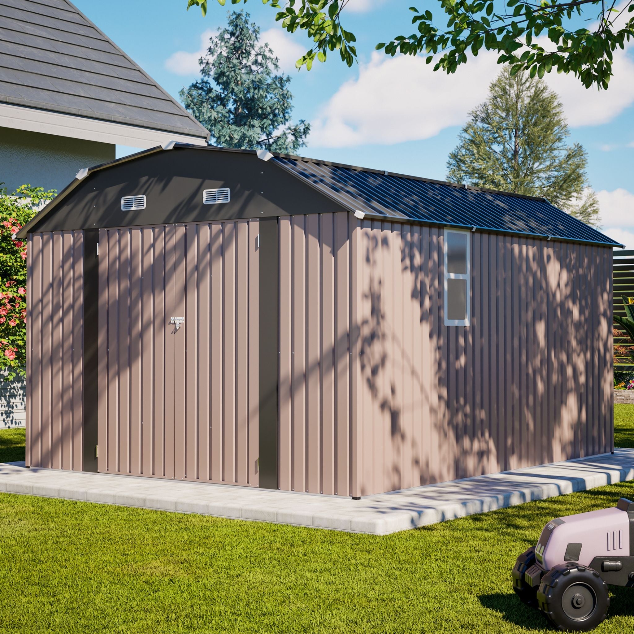 [10X12FT] Alora Heavy-Duty Outdoor Metal Storage Shed With Floor (SAK91820) – SAKSBY WHOLESALE, view 5