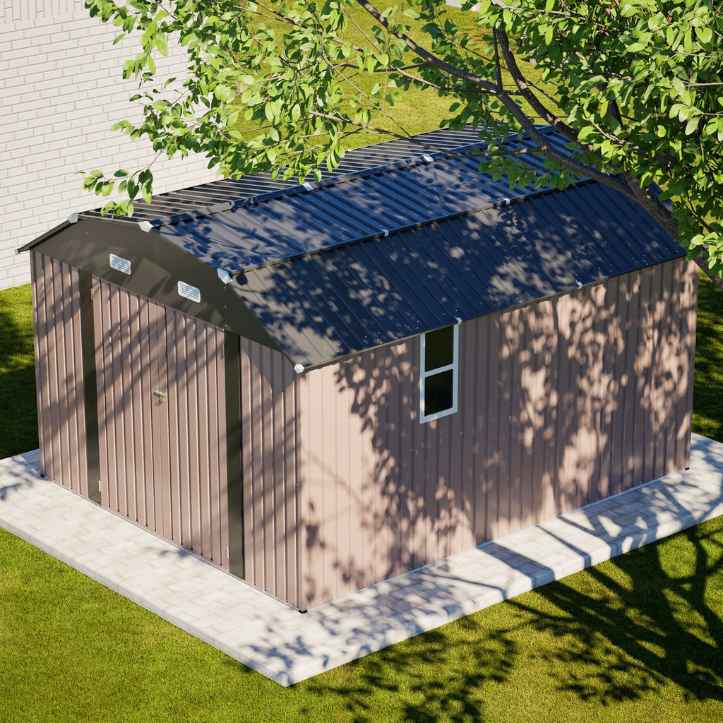 [10X12FT] Alora Heavy-Duty Outdoor Metal Storage Shed With Floor (SAK91820) – SAKSBY WHOLESALE, view 9