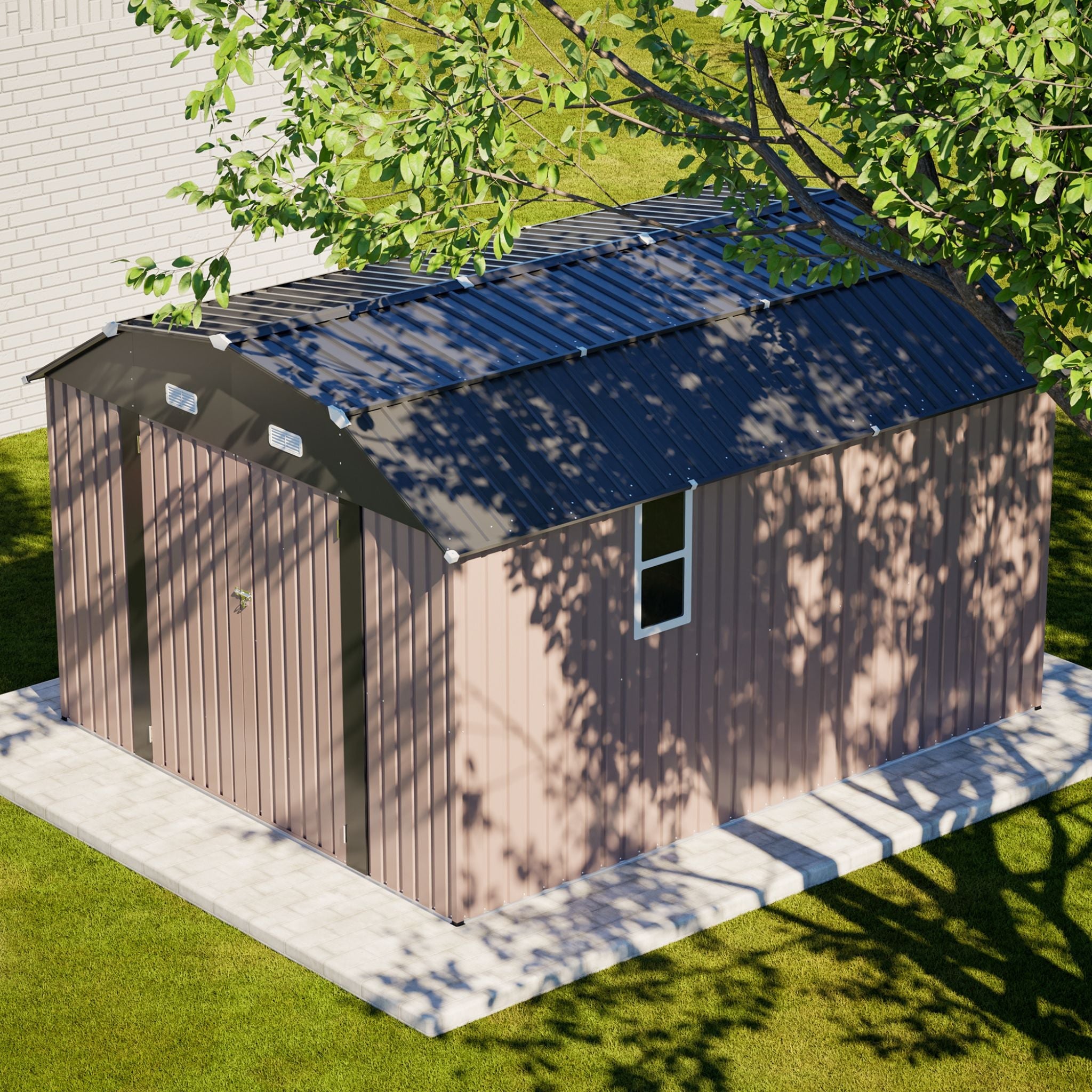 [10X12FT] Alora Heavy-Duty Outdoor Metal Storage Shed With Floor (SAK91820) – SAKSBY WHOLESALE, view 9