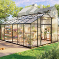 [10X12FT] Outdoor Polycarbonate Aluminum Greenhouse With UV Protection And Thermometer (SAK59183) – SAKSBY WHOLESALE