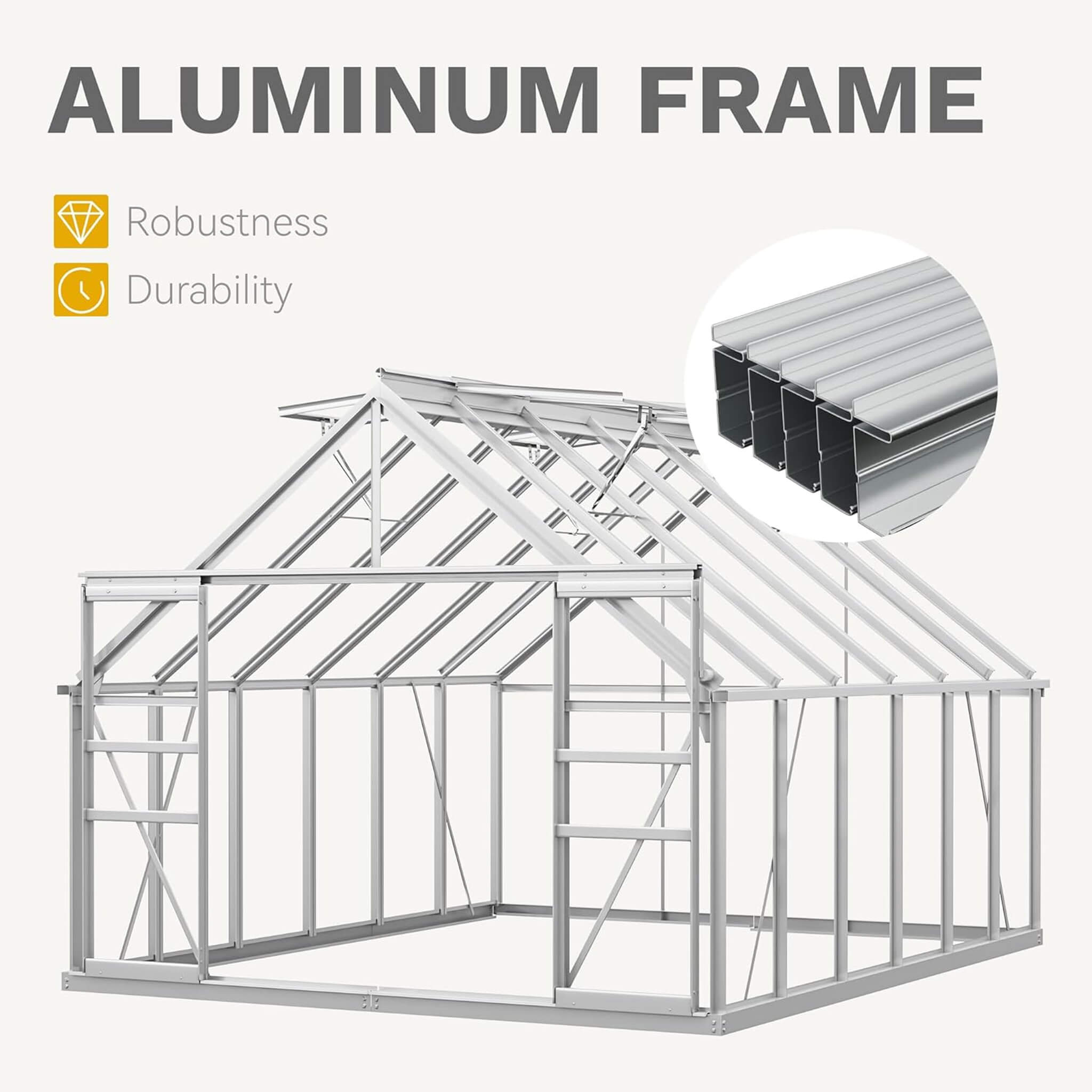 [10X12FT] Large Polycarbonate Walk-In Garden Greenhouse With Vent Window, 4MM (SAK71528) – SAKSBY WHOLESALE, view 3