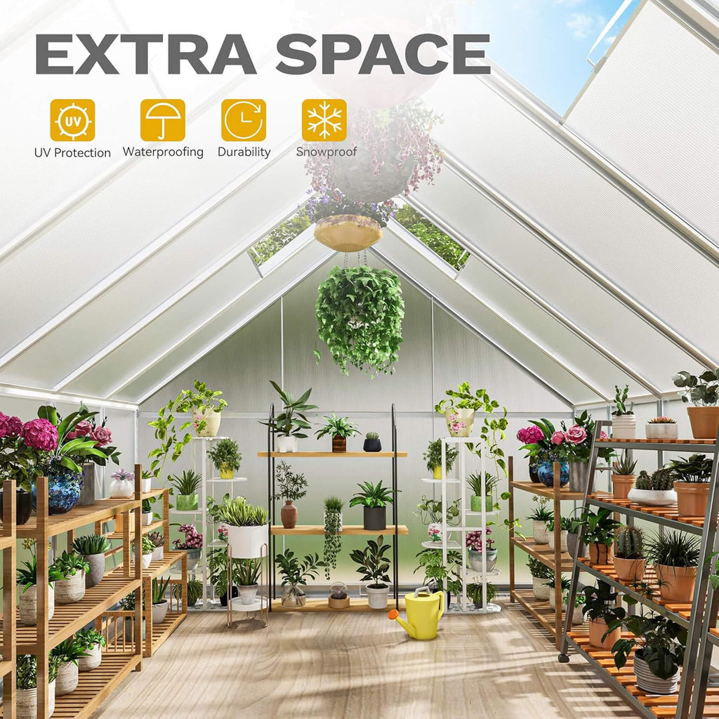 [10X12FT] Large Polycarbonate Walk-In Garden Greenhouse With Vent Window, 4MM (SAK71528) – SAKSBY WHOLESALE, view 6