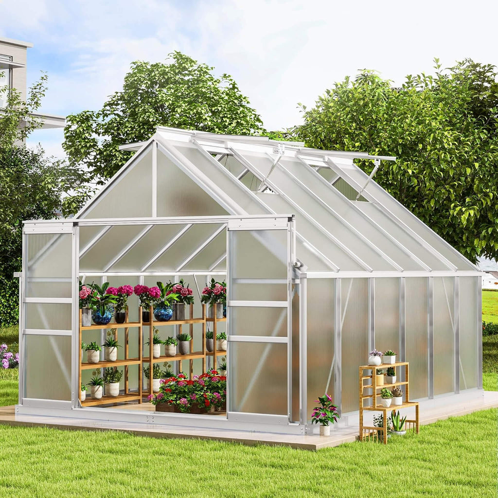 [10X12FT] Large Polycarbonate Walk-In Garden Greenhouse With Vent Window, 4MM (SAK71528) – SAKSBY WHOLESALE, view 4