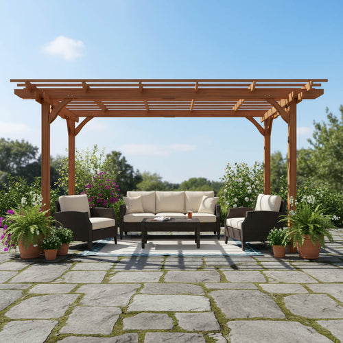[10X12FT] Alora Premium Extra Large Outdoor Weather-Resistant Wooden Grape Pergola (SAK16278) – SAKSBY WHOLESALE