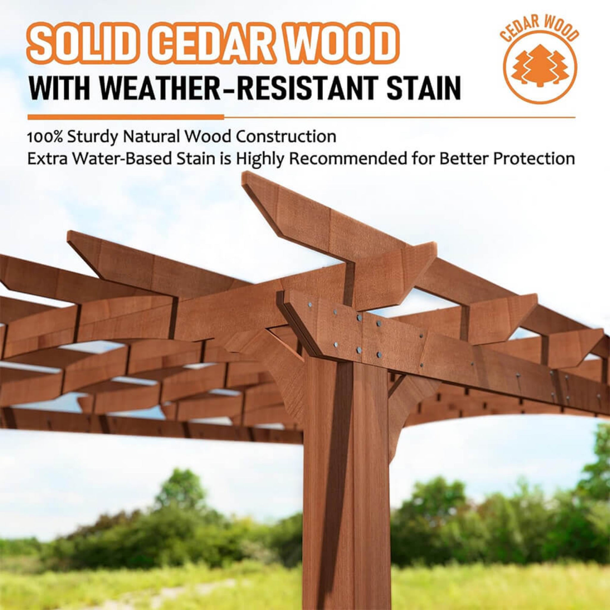 [10X12FT] Alora Premium Outdoor All-Season Backyard Patio Cedar Wood Gazebo Pergola With Arched Roof (SAK42915) – SAKSBY WHOL
