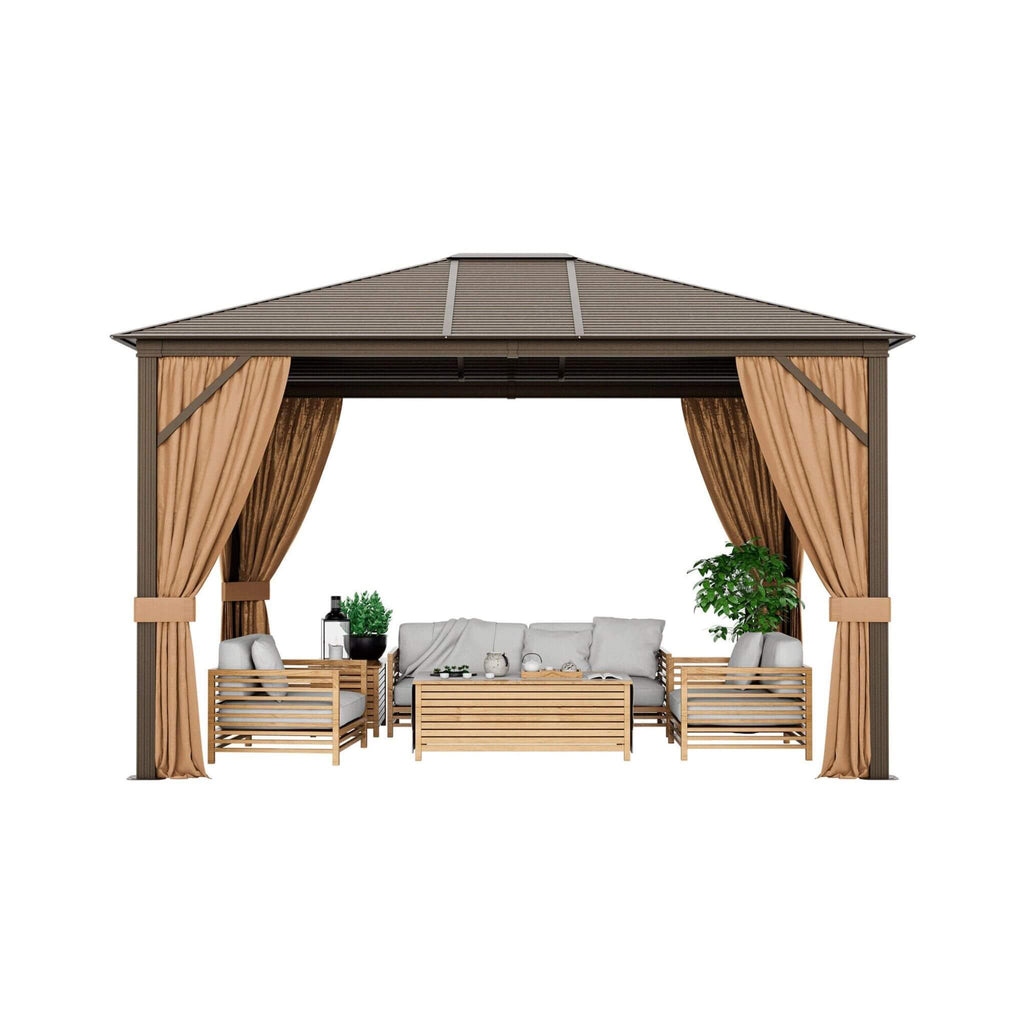 [10X12FT] Alora Premium Outdoor Hardtop Patio Gazebo With Galvanized Steel Top & Aluminum Frame (SAK74065) – SAKSBY WHOLESALE