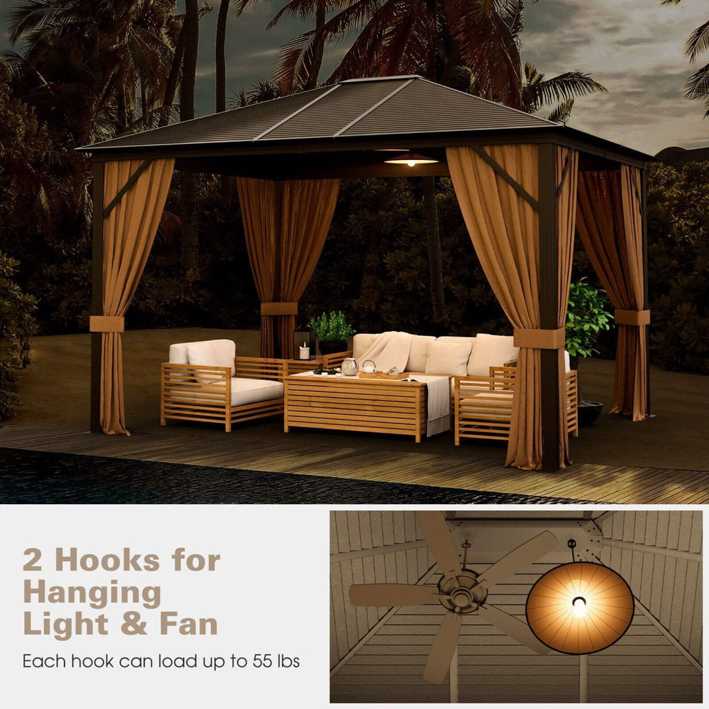 [10X12FT] Alora Premium Outdoor Hardtop Patio Gazebo With Galvanized Steel Top & Aluminum Frame (SAK74065) – SAKSBY WHOLESALE