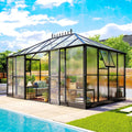 [10X14FT] Premium Outdoor Polycarbonate Greenhouse With Aluminum Frame And Double Swing Doors (SAK23168) – SAKSBY WHOLESALE