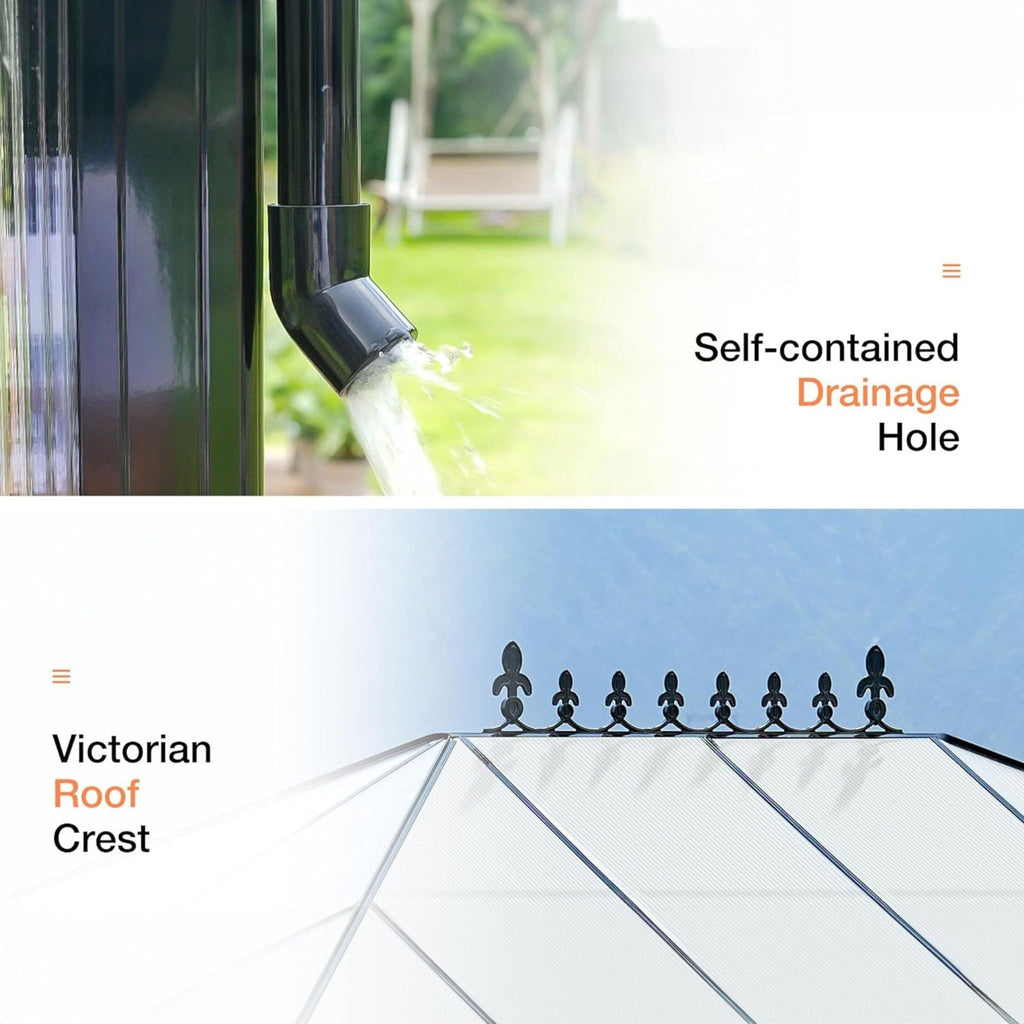 [10X14FT] Premium Outdoor Polycarbonate Greenhouse With Aluminum Frame And Double Swing Doors (SAK23168) – SAKSBY WHOLESALE, 