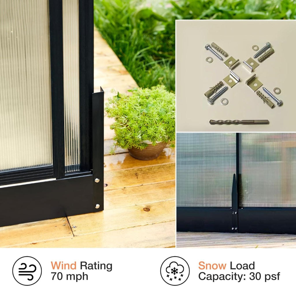 [10X14FT] Premium Outdoor Polycarbonate Greenhouse With Aluminum Frame And Double Swing Doors (SAK23168) – SAKSBY WHOLESALE, 