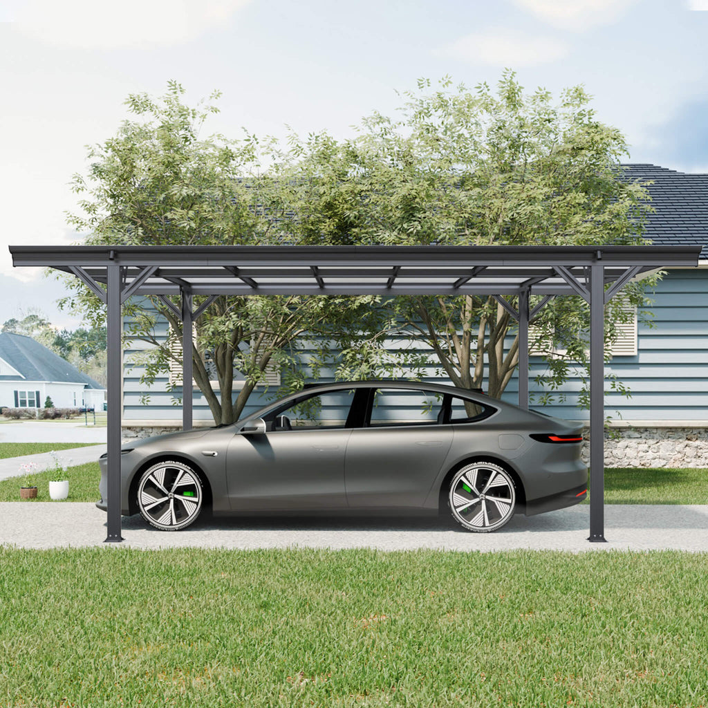 [10X16FT] Alora Heavy-Duty Outdoor Driveway Pergola With Aluminum Alloy Frame And Polycarbonate Panels (SAK47395) – SAKSBY WH