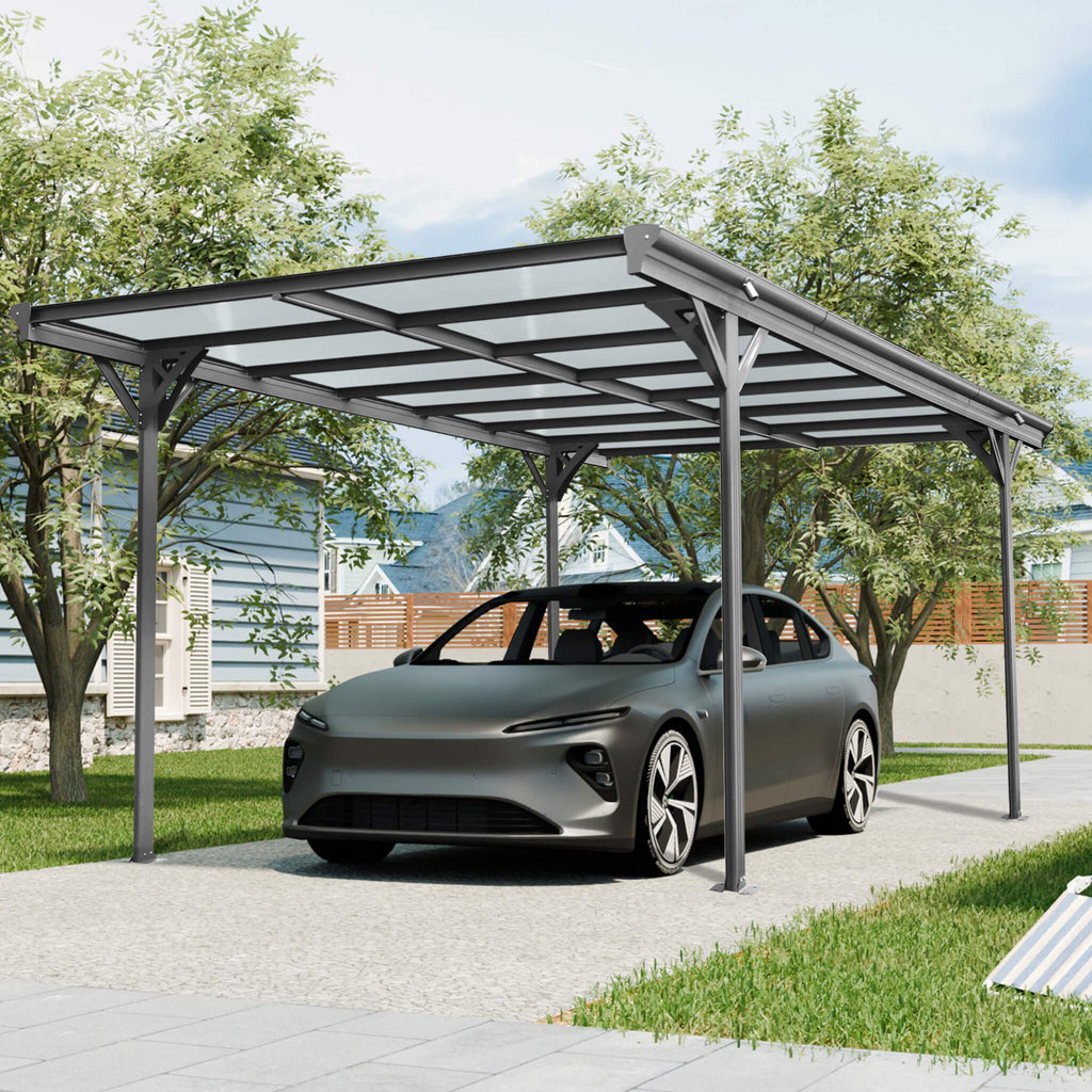 [10X16FT] Alora Heavy-Duty Outdoor Driveway Pergola With Aluminum Alloy Frame And Polycarbonate Panels (SAK47395) – SAKSBY WH