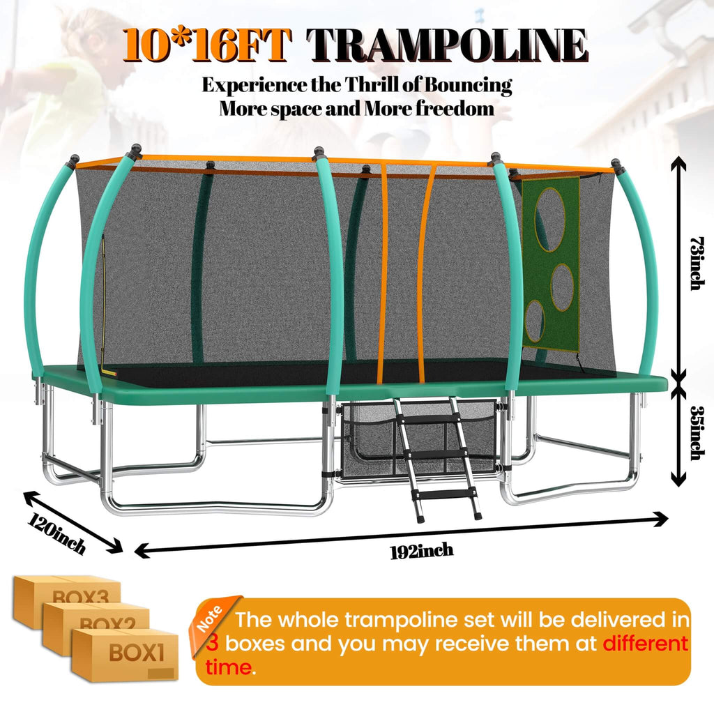 [10X16FT] Large Outdoor Rectangular Trampoline With Netting (SAK83017) – SAKSBY WHOLESALE, view 7