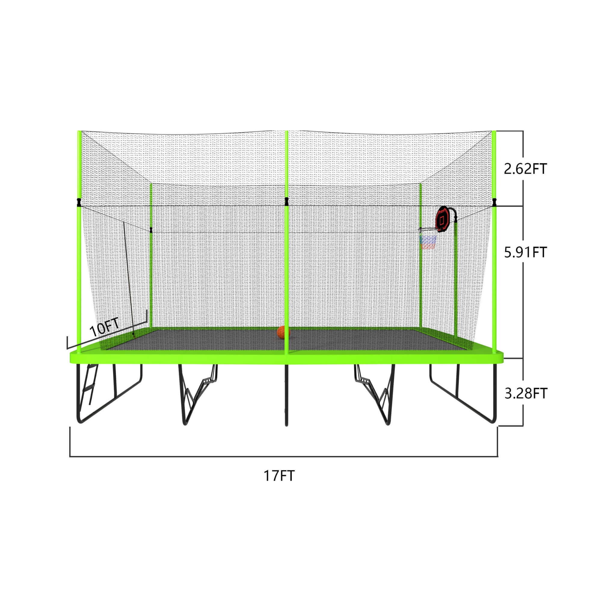 [10X17FT] Large Rectangular Trampoline With Basketball Hoop And Ladder (SAK17482) – SAKSBY WHOLESALE, view 9