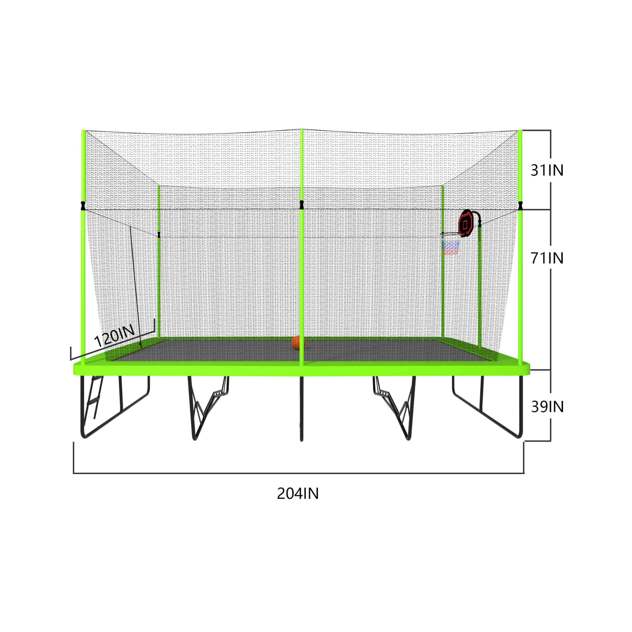 [10X17FT] Large Rectangular Trampoline With Basketball Hoop And Ladder (SAK17482) – SAKSBY WHOLESALE, view 8