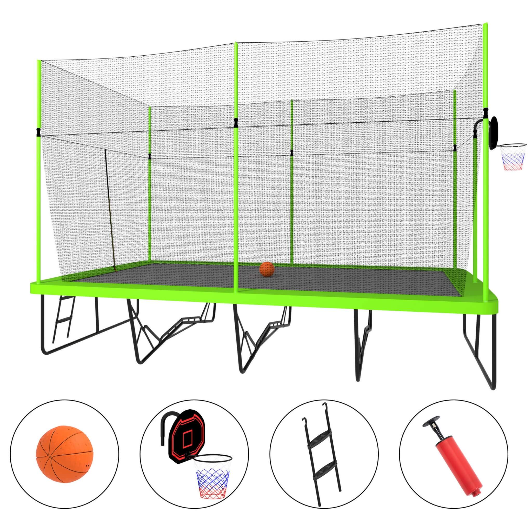 [10X17FT] Large Rectangular Trampoline With Basketball Hoop And Ladder (SAK17482) – SAKSBY WHOLESALE, view 10