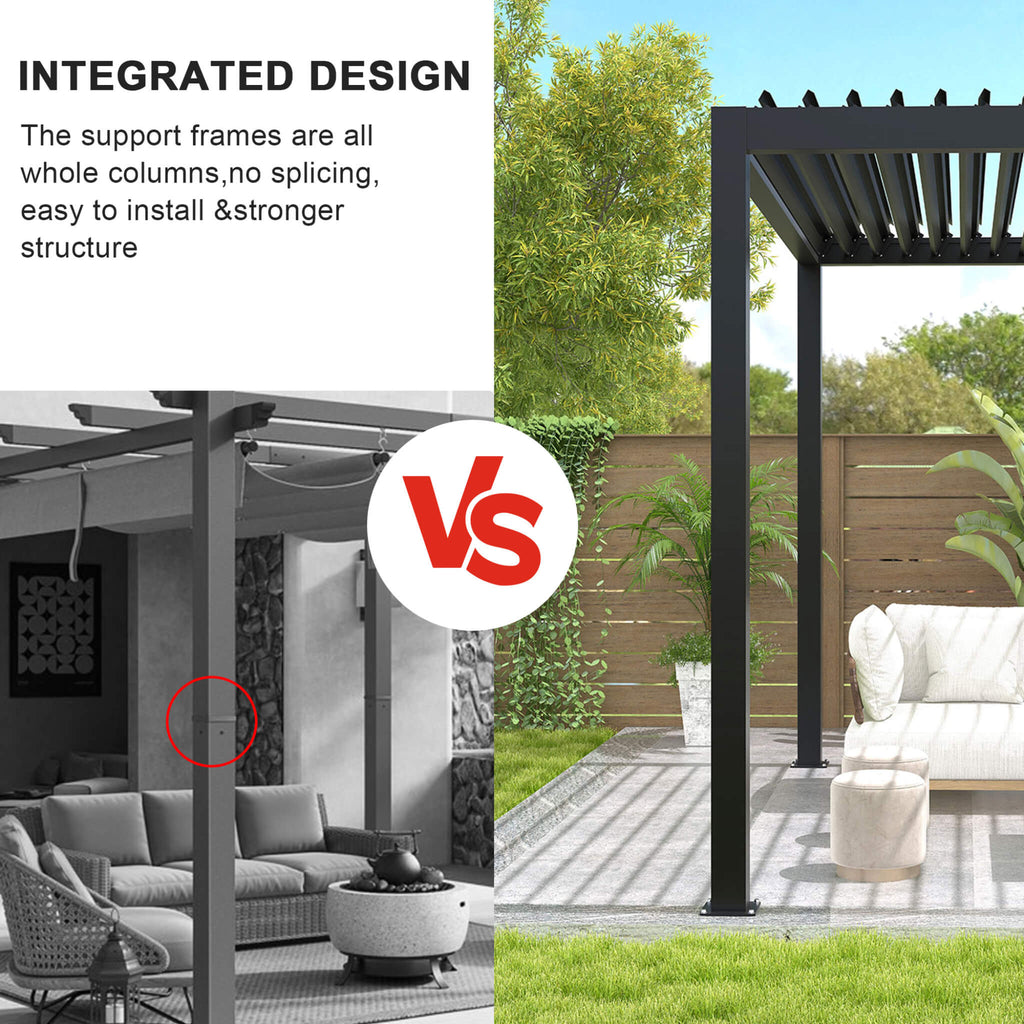 [10X19FT] Alora Modern Durable All-Weather Outdoor Pergola With Aluminum Frame And Steel Louvers (SAK32691) – SAKSBY WHOLESAL