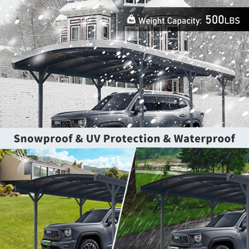 [10X19FT] Alora Heavy-Duty Outdoor Aluminum Arch Carport With Polycarbonate Panels (SAK86109) – SAKSBY WHOLESALE, view 6
