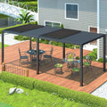 [10X19FT] Alora Premium Full Aluminum Patio Outdoor Louvered Pergola With Adjustable Hardtop Roof (SAK86352) – SAKSBY WHOLESA