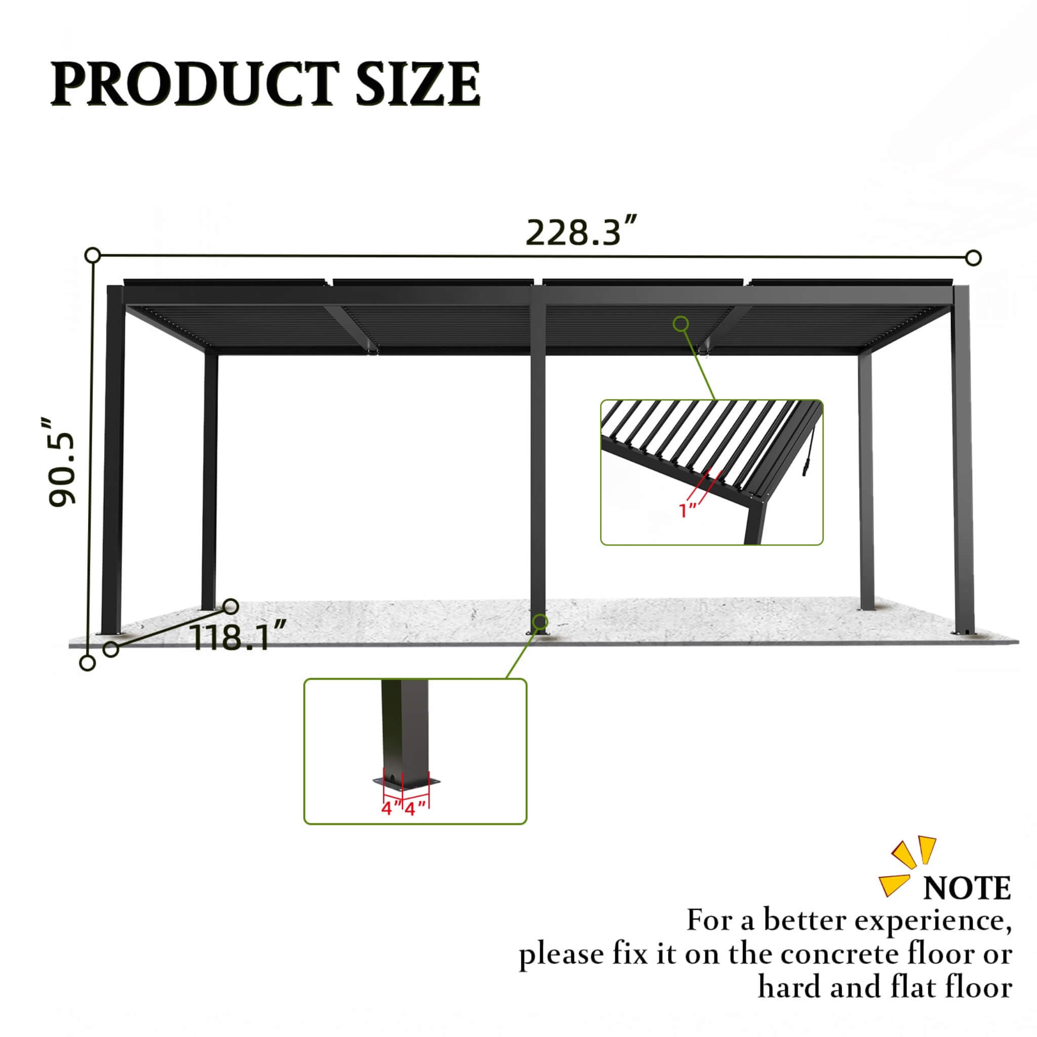 [10X19FT] Alora Premium Powder-Coated Aluminum Pergola With Adjustable Louvers (SAK78345) – SAKSBY WHOLESALE, view 13