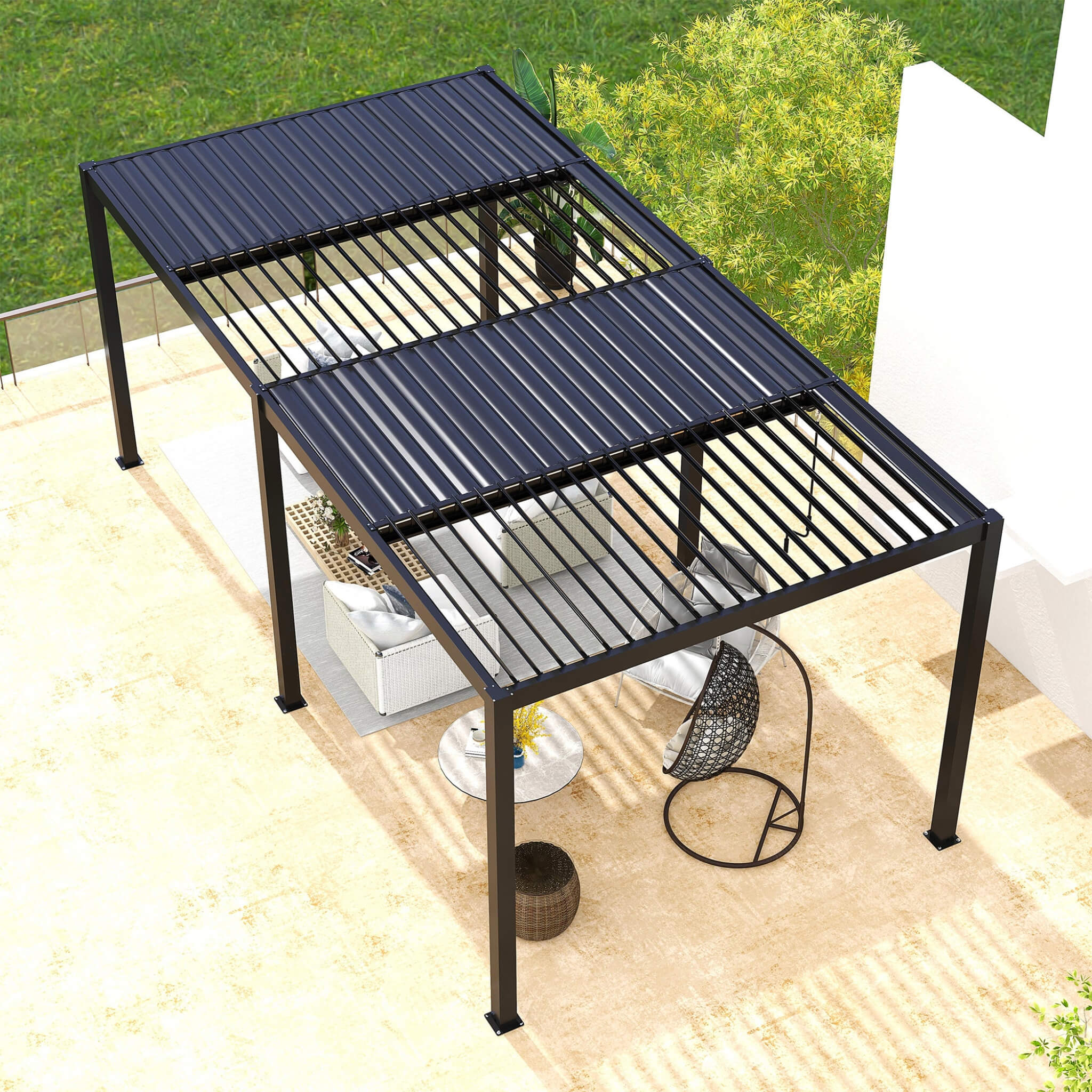 [10X19FT] Alora Premium Powder-Coated Aluminum Pergola With Adjustable Louvers (SAK78345) – SAKSBY WHOLESALE