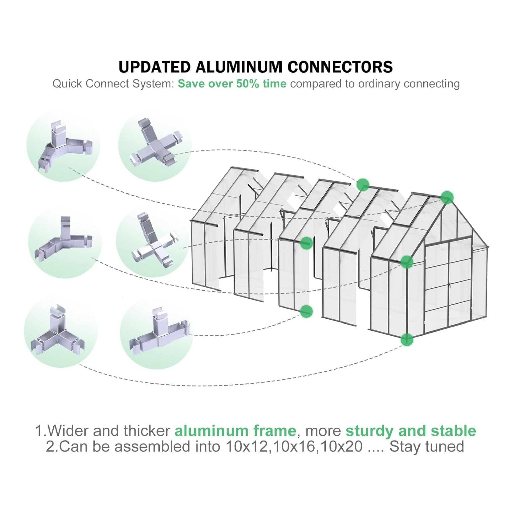 [10X20FT] Extra-Large Heavy-Duty Outdoor Backyard Greenhouse With Adjustable Roof Vents, 4MM (SAK59482) – SAKSBY WHOLESALE, v