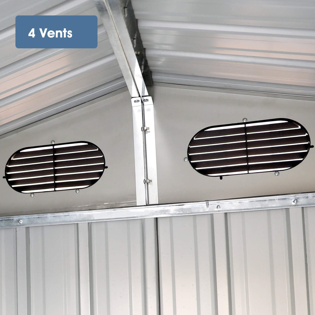[10X20FT] Alora Heavy-Duty Multipurpose Outdoor All-Weather Utility Garage Storage Shed With Air Vents (SAK74834) – SAKSBY WH