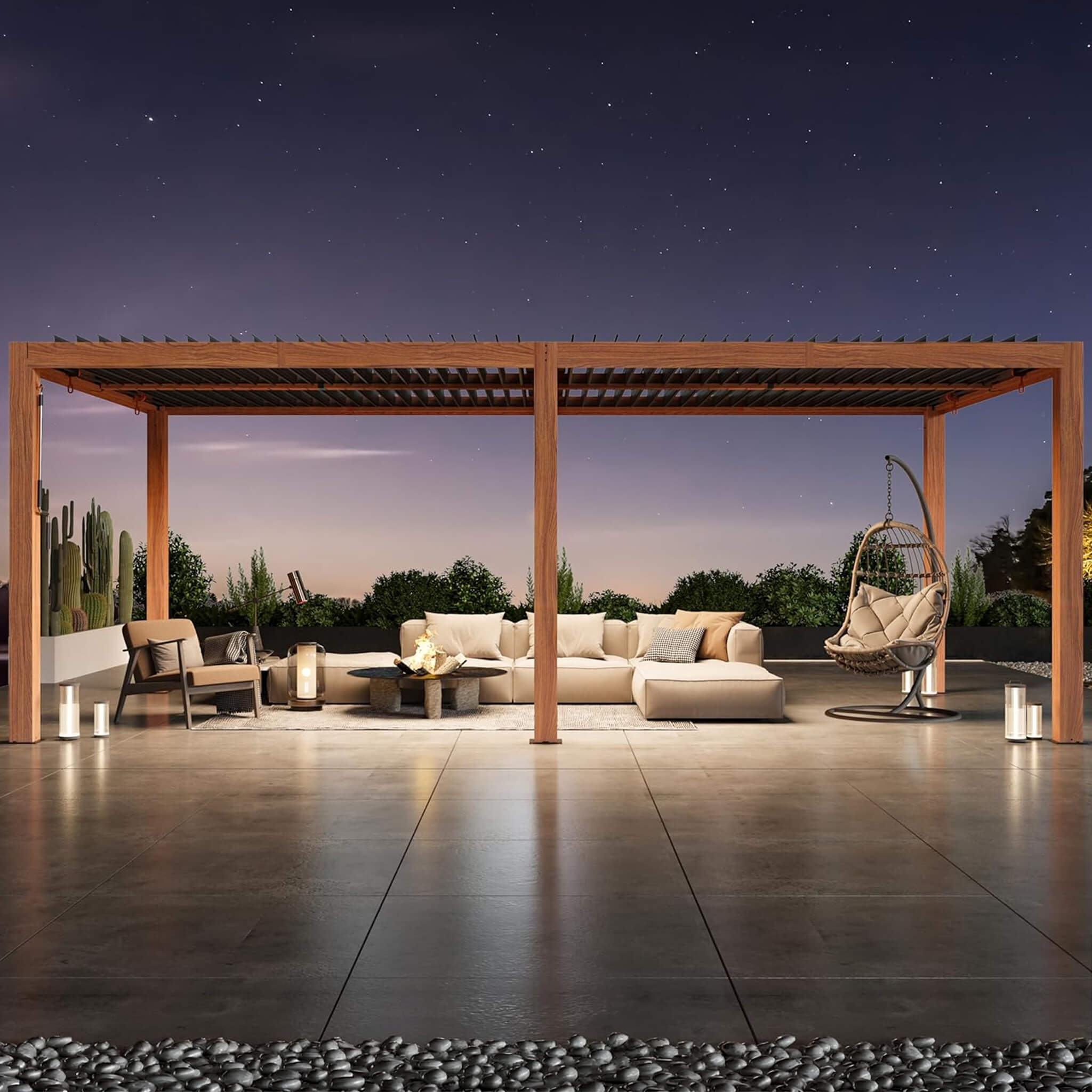 [10X20FT] Alora Heavy-Duty Luxury Outdoor Pergola With Adjustable Louvers And Integrated Drainage (SAK42670) – SAKSBY WHOLESA