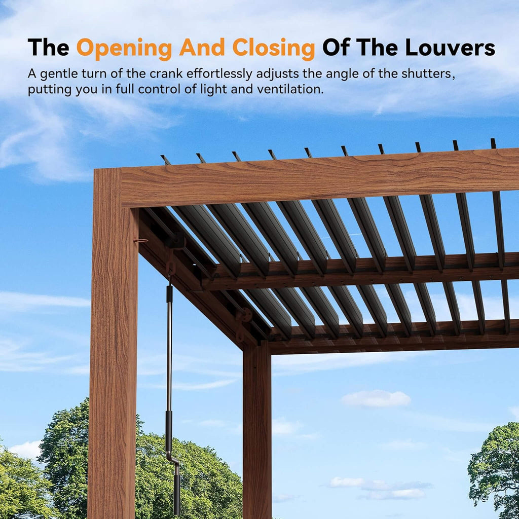 [10X20FT] Alora Heavy-Duty Luxury Outdoor Pergola With Adjustable Louvers And Integrated Drainage (SAK42670) – SAKSBY WHOLESA