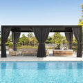[10X20FT] Alora Premium Louvered Pergola With Curtains And Netting (SAK67041) – SAKSBY WHOLESALE