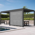 [10X20FT] Alora Modern Outdoor Adjustable Charcoal Louvered Pergola With Screens And Built-In Drainage (SAK64973) – SAKSBY WH
