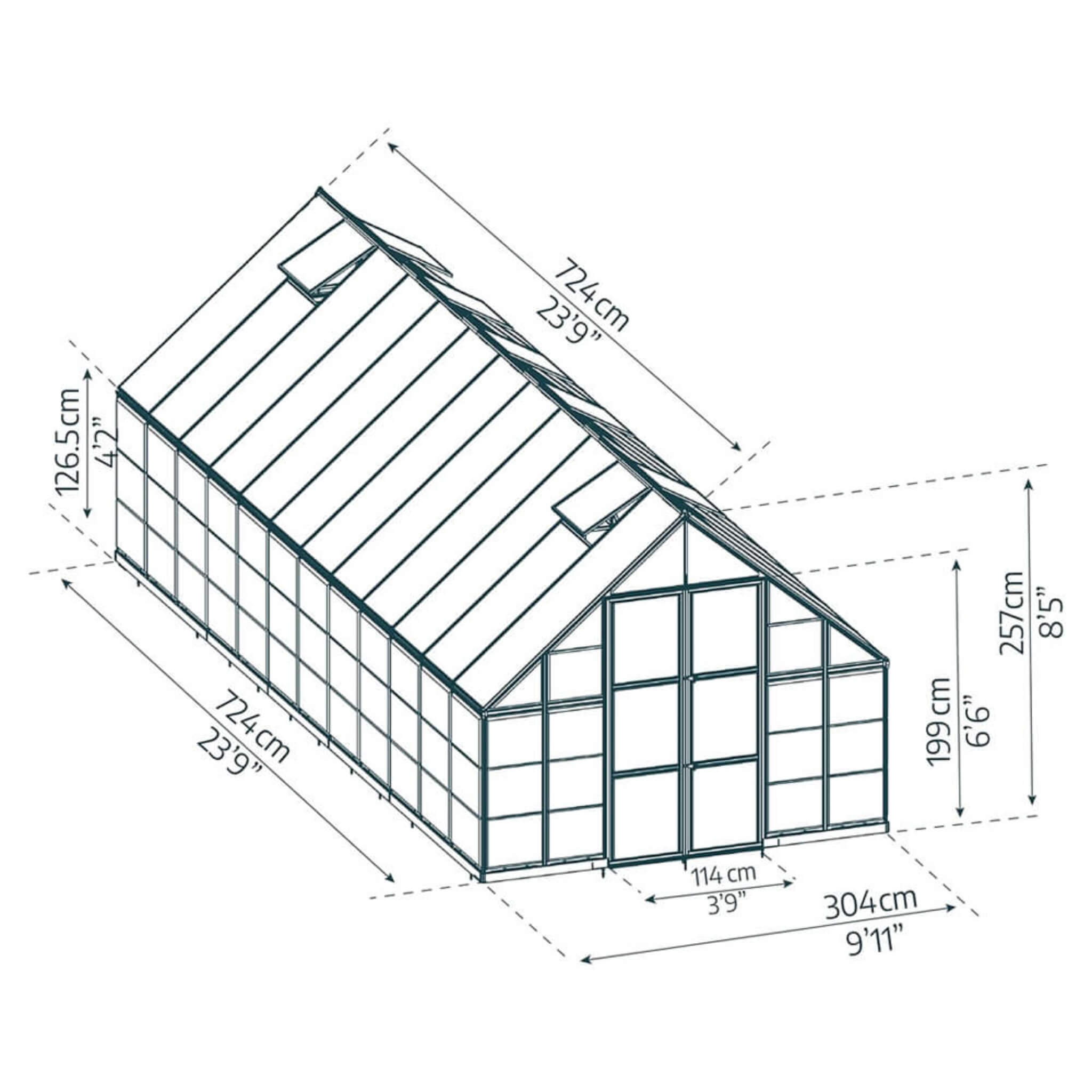 [10X24FT] Premium Heavy-Duty Polycarbonate Walk-In Greenhouse W/ Aluminum Frame & Built-In Gutter System (SAK58472) – SAKSBY 