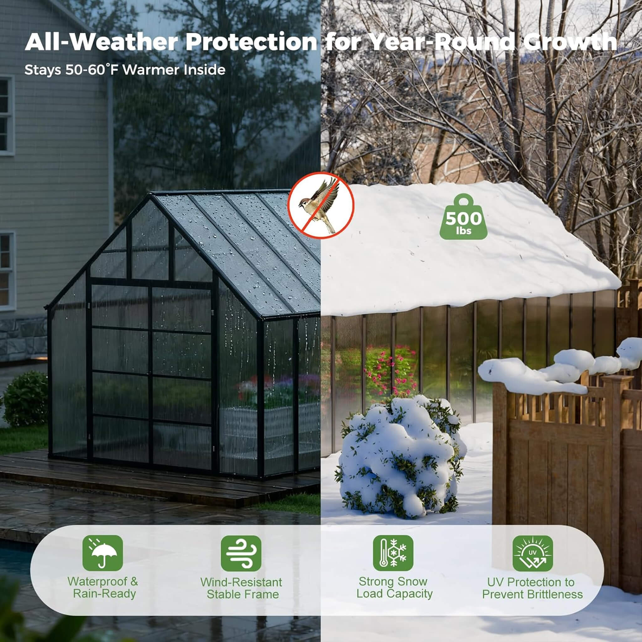 [10X28FT] Heavy-Duty Outdoor Aluminum Polycarbonate Greenhouse With Roof Vents And Swing Doors, 4MM (SAK24618) – SAKSBY WHOLE