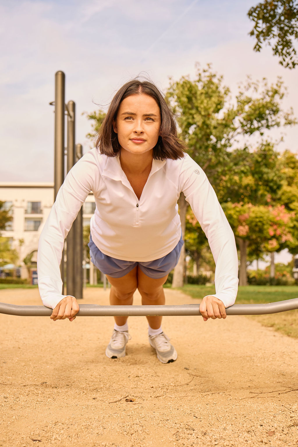 Goal Five Foudy Mid-Weight Long Sleeve ½ Zip Top — lifestyle context