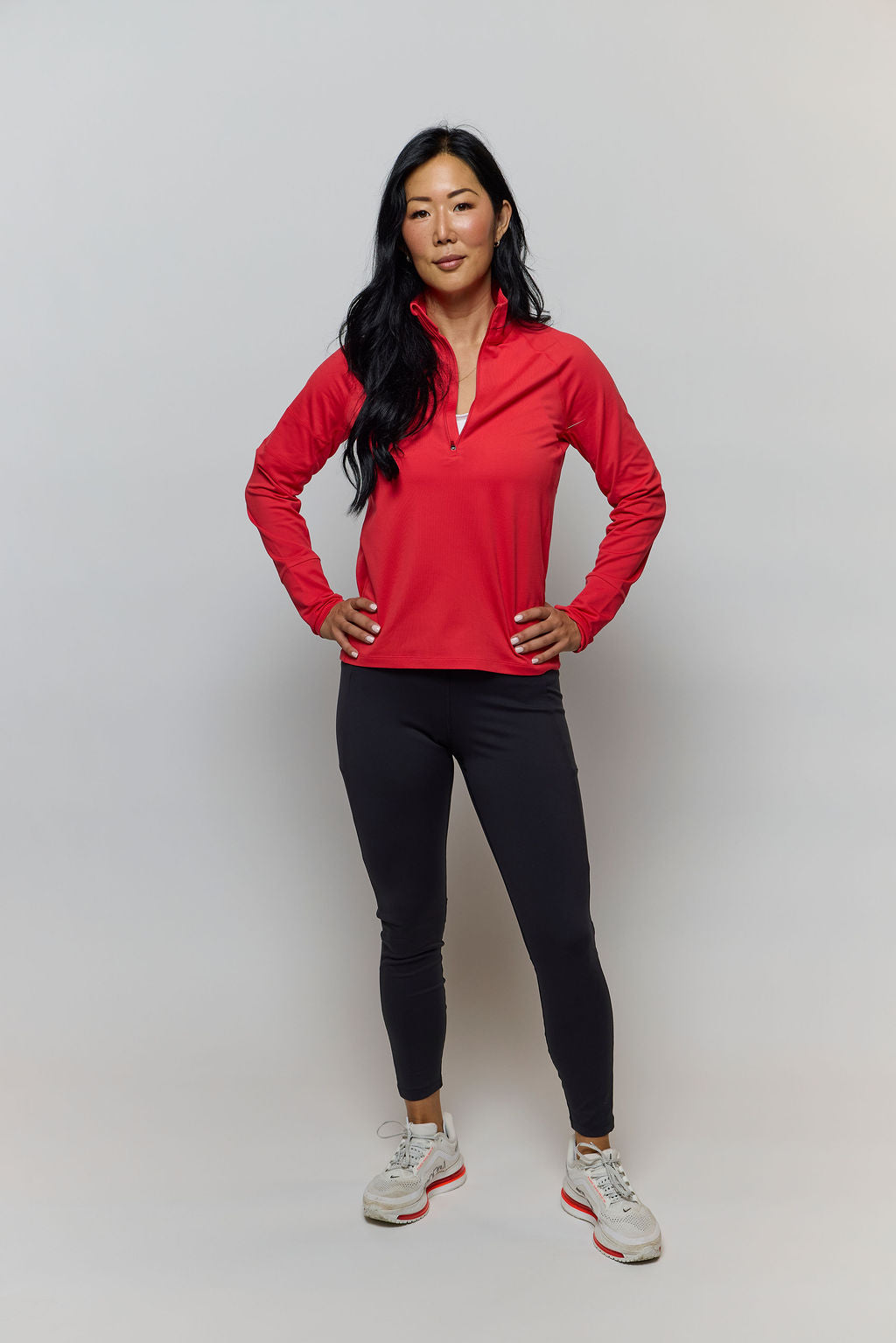 Goal Five Foudy Mid-Weight Long Sleeve ½ Zip Top — detail close-up