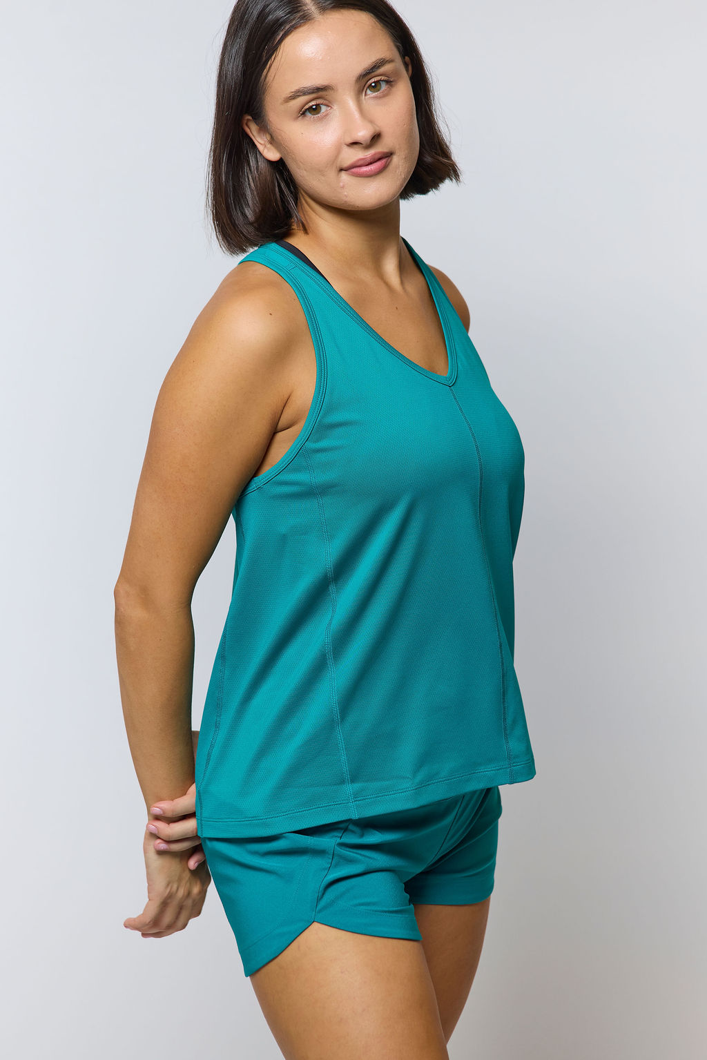 Goal Five Excel Women's Workout Shorts — in-use photo