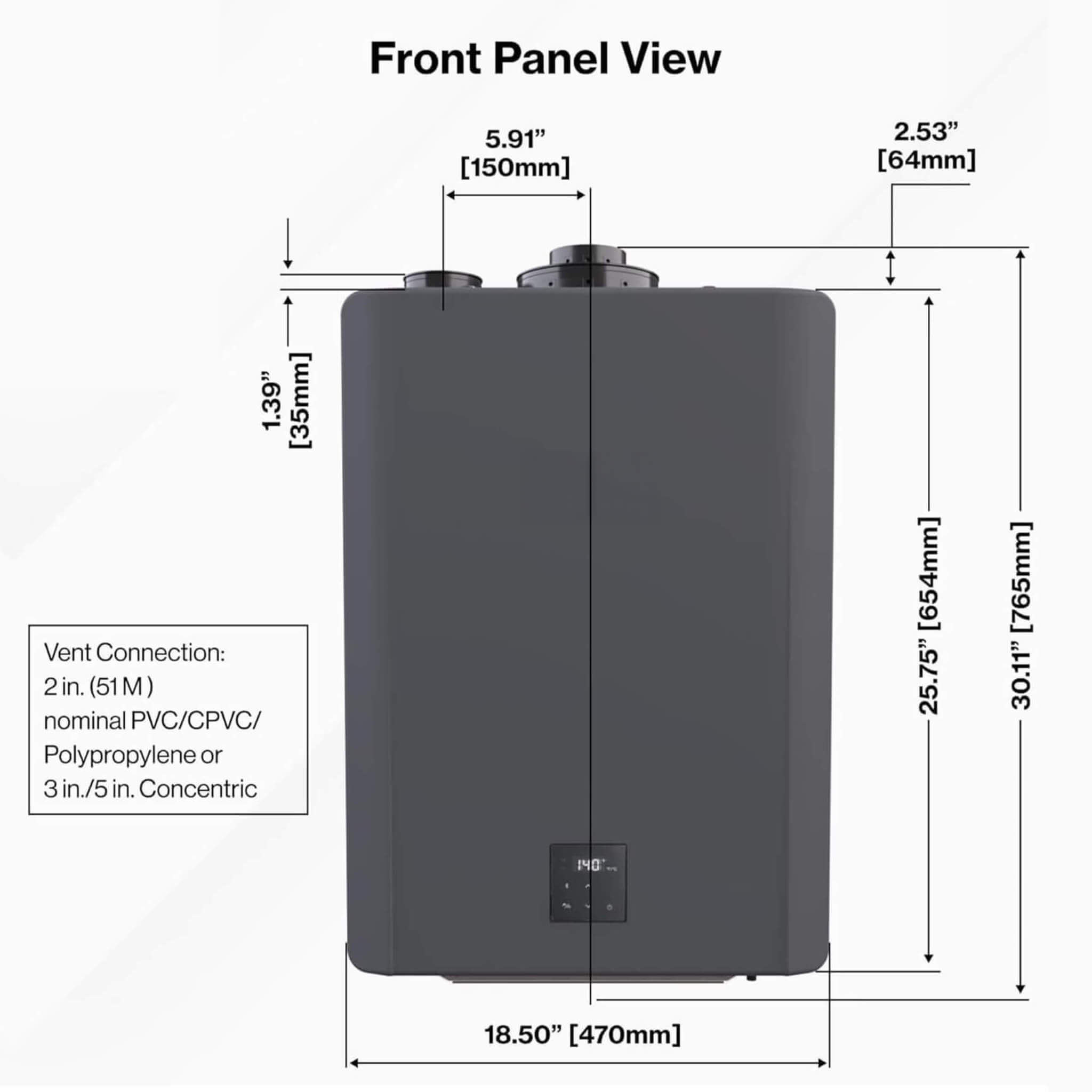 RN 11.0 GPM Outdoor Commercial High-Efficiency Tankless Water Heater (SAK75016) – SAKSBY WHOLESALE, view 6