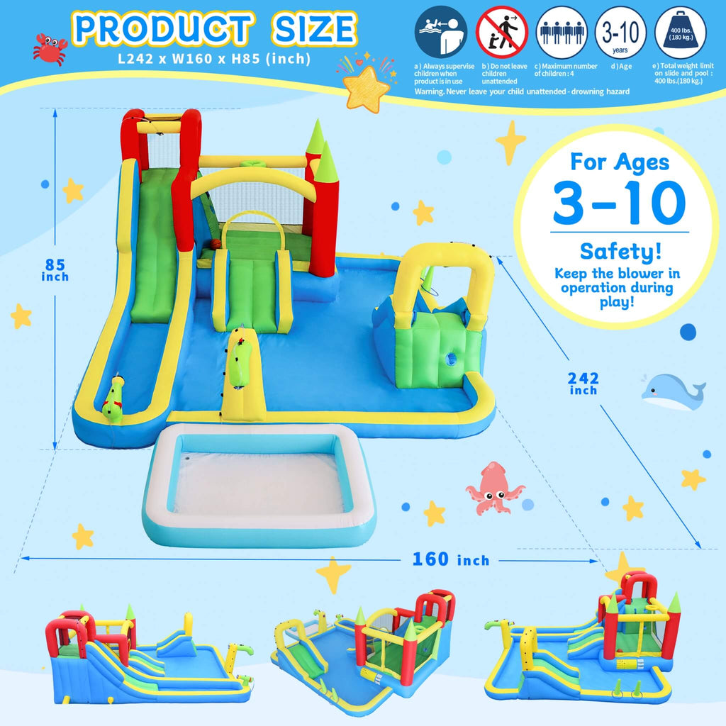 Large 11-In-1 Inflatable Water Park With Slides, Pool, Climbing Wall, And Bounce House (SAK70491) – SAKSBY WHOLESALE, view 9