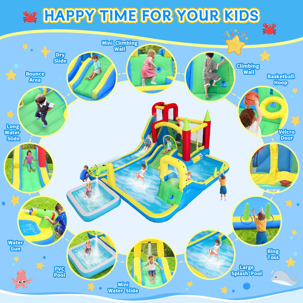 Large 11-In-1 Inflatable Water Park With Slides, Pool, Climbing Wall, And Bounce House (SAK70491) – SAKSBY WHOLESALE, view 4