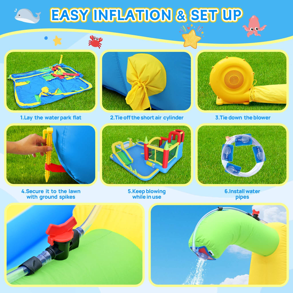 Large 11-In-1 Inflatable Water Park With Slides, Pool, Climbing Wall, And Bounce House (SAK70491) – SAKSBY WHOLESALE, view 5