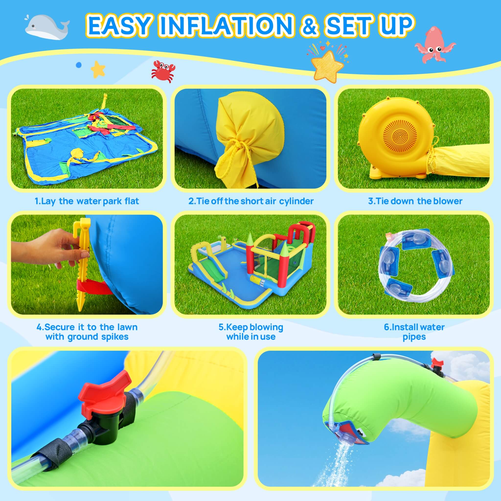 Large 11-In-1 Inflatable Water Park With Slides, Pool, Climbing Wall, And Bounce House (SAK70491) – SAKSBY WHOLESALE, view 5