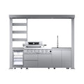 Castelle Flame Imperial 110-Inch 4-Burner 72K BTU Deluxe Stainless Steel Outdoor Kitchen Grill Island With Wine Cooler, Rotis