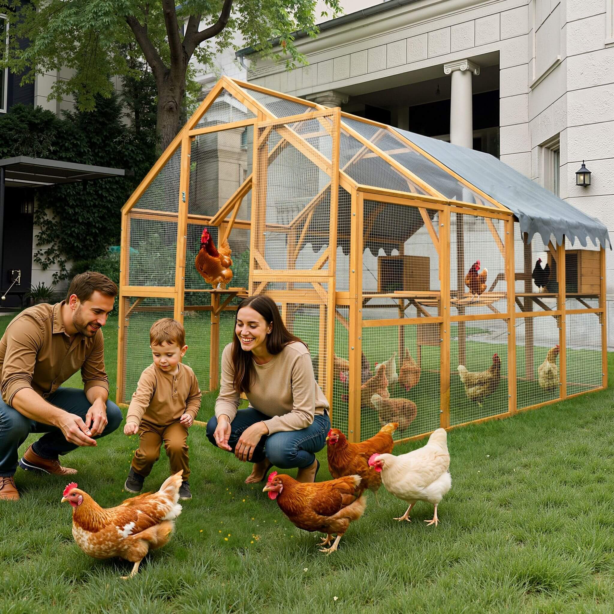 110-Inch Large Outdoor Kitten Playpen Chicken Coop With Waterproof Cover (SAK15370) – SAKSBY WHOLESALE, view 9